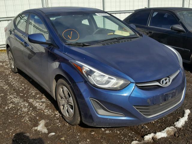 5NPDH4AE8GH712023 - 2016 HYUNDAI ELANTRA SE BLUE photo 1