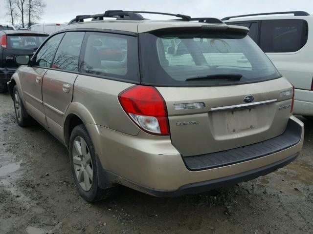 4S4BP62C687301403 - 2008 SUBARU OUTBACK 2. BEIGE photo 3