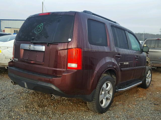 5FNYF3H72FB003741 - 2015 HONDA PILOT EXLN MAROON photo 4