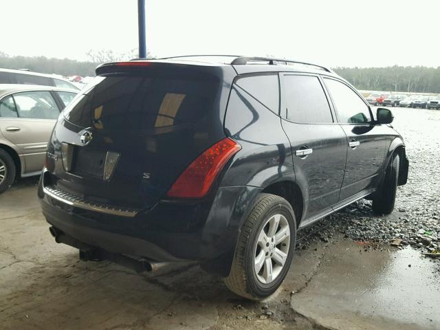 JN8AZ08T57W521526 - 2007 NISSAN MURANO SL BLACK photo 4