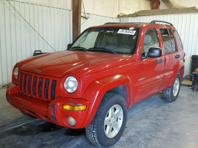 1J4GK58KX2W168783 - 2002 JEEP LIBERTY LI RED photo 2