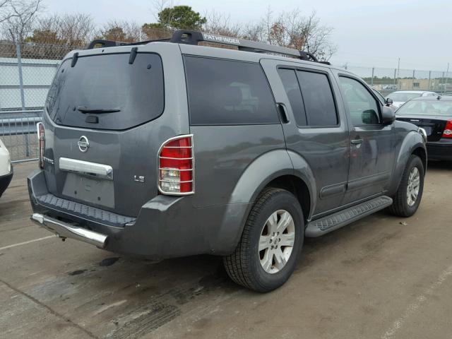 5N1AR18W07C611496 - 2007 NISSAN PATHFINDER GRAY photo 4