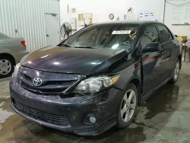 5YFBU4EE9CP005149 - 2012 TOYOTA COROLLA BA BLACK photo 2