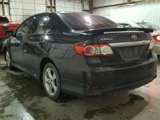 5YFBU4EE9CP005149 - 2012 TOYOTA COROLLA BA BLACK photo 3