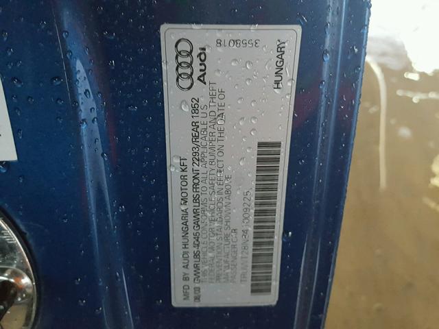 TRUWT28N841009225 - 2004 AUDI TT QUATTRO BLUE photo 10