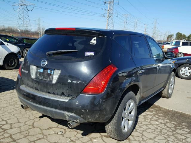 JN8AZ08WX6W500258 - 2006 NISSAN MURANO SL BLACK photo 4