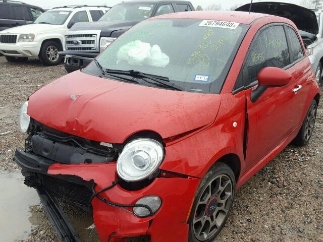 3C3CFFBR5DT709563 - 2013 FIAT 500 SPORT RED photo 2