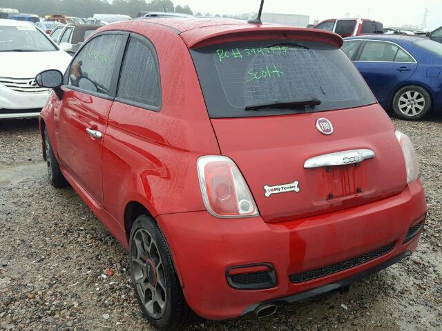 3C3CFFBR5DT709563 - 2013 FIAT 500 SPORT RED photo 3