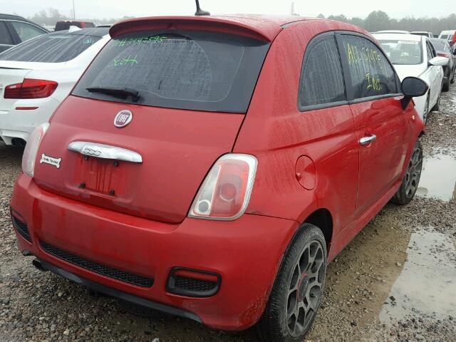 3C3CFFBR5DT709563 - 2013 FIAT 500 SPORT RED photo 4