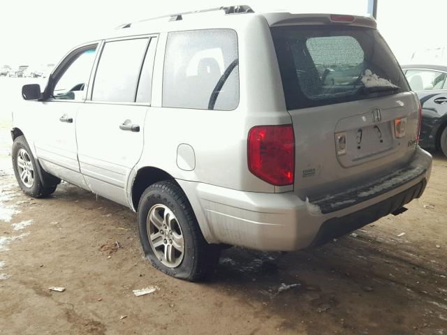 2HKYF18545H502172 - 2005 HONDA PILOT EXL SILVER photo 3