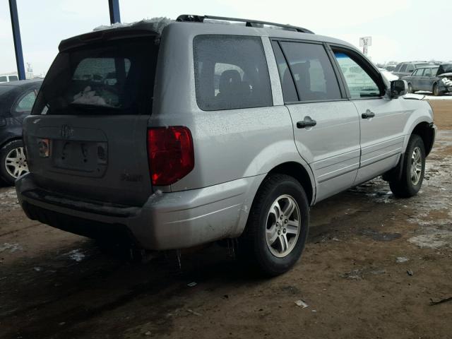 2HKYF18545H502172 - 2005 HONDA PILOT EXL SILVER photo 4