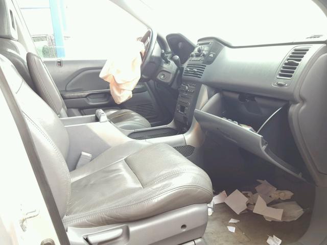 2HKYF18545H502172 - 2005 HONDA PILOT EXL SILVER photo 5