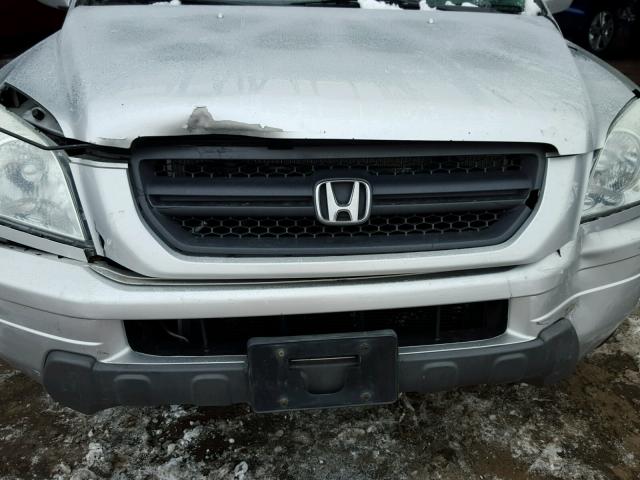 2HKYF18545H502172 - 2005 HONDA PILOT EXL SILVER photo 7