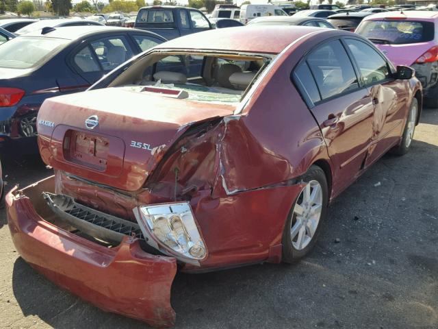 1N4BA41EX5C812098 - 2005 NISSAN MAXIMA SE RED photo 4