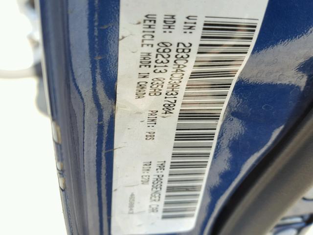 2B3CA4CD3AH317804 - 2010 DODGE CHARGER BLUE photo 10