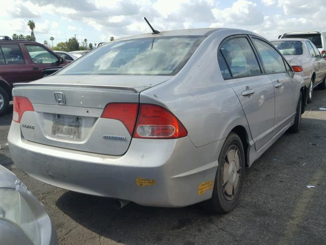 JHMFA36207S002040 - 2007 HONDA CIVIC HYBR SILVER photo 4