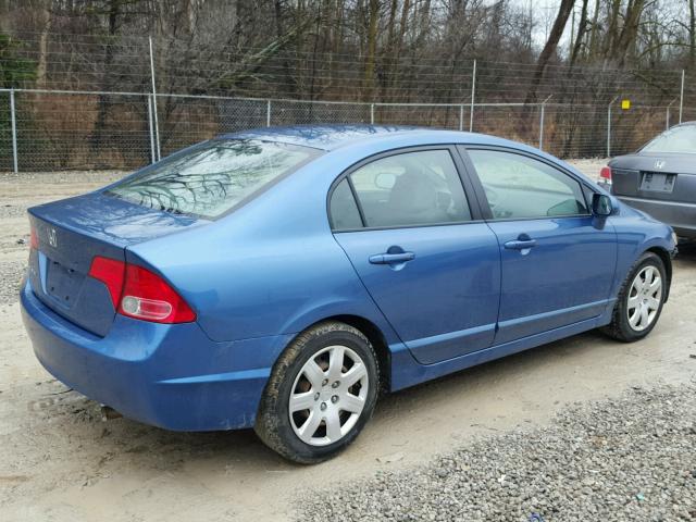 1HGFA16528L079408 - 2008 HONDA CIVIC LX BLUE photo 4