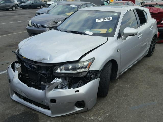 JTHKD5BH2C2062181 - 2012 LEXUS CT 200 SILVER photo 2