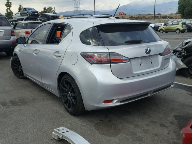 JTHKD5BH2C2062181 - 2012 LEXUS CT 200 SILVER photo 3