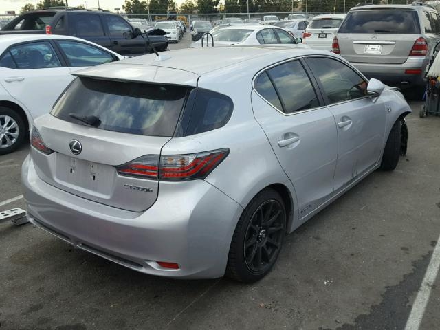 JTHKD5BH2C2062181 - 2012 LEXUS CT 200 SILVER photo 4