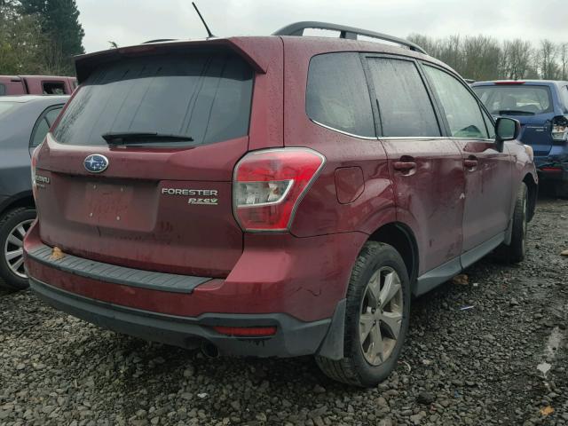 JF2SJARC6FH455357 - 2015 SUBARU FORESTER 2 MAROON photo 4