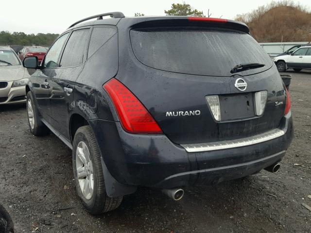 JN8AZ08W06W509146 - 2006 NISSAN MURANO SL BLACK photo 3