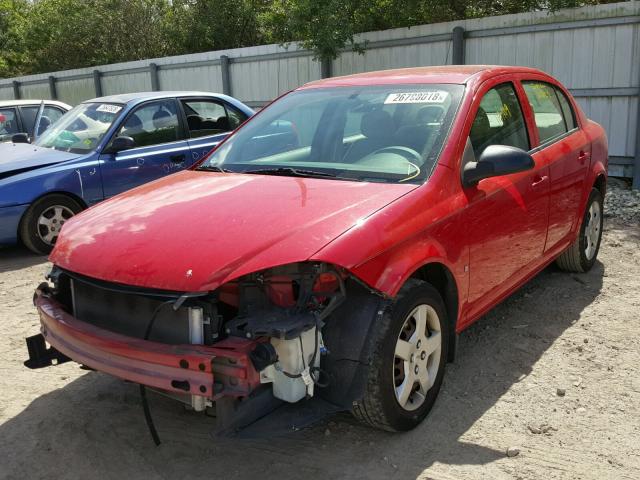 1G1AK58F787143544 - 2008 CHEVROLET COBALT LS RED photo 2