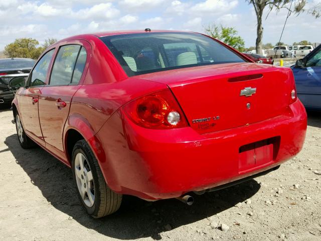 1G1AK58F787143544 - 2008 CHEVROLET COBALT LS RED photo 3