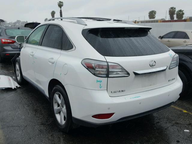 2T2ZK1BA7CC081467 - 2012 LEXUS RX 350 WHITE photo 3