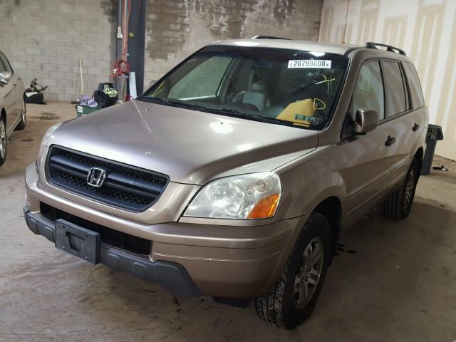 2HKYF187X4H613938 - 2004 HONDA PILOT EXL TAN photo 2