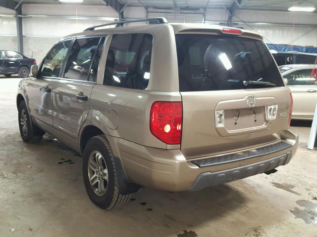 2HKYF187X4H613938 - 2004 HONDA PILOT EXL TAN photo 3