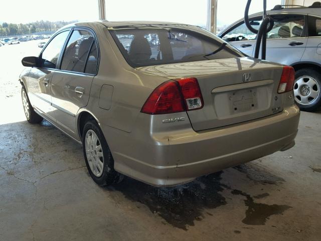 2HGES16544H636013 - 2004 HONDA CIVIC LX TAN photo 3