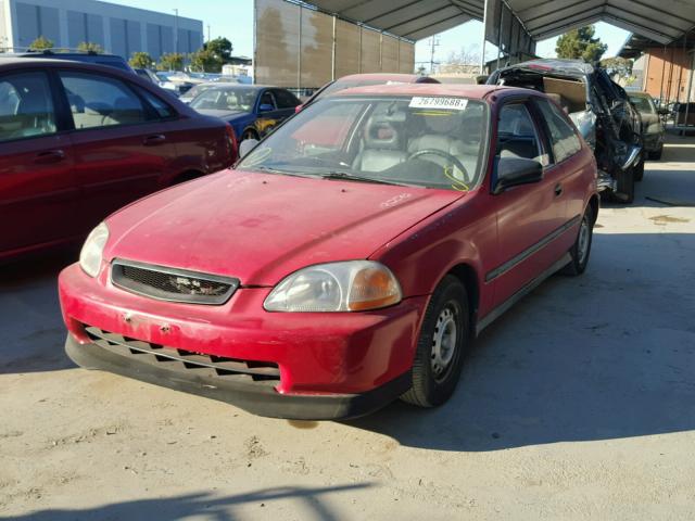 2HGEJ6445TH108215 - 1996 HONDA CIVIC DX RED photo 2