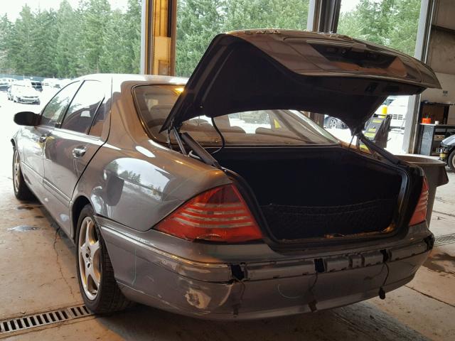 WDBNG70J84A402866 - 2004 MERCEDES-BENZ S 430 GRAY photo 3