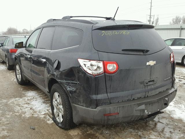 1GNKRJED5CJ301031 - 2012 CHEVROLET TRAVERSE L BLACK photo 3