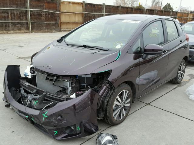 JHMGK5H84GS011984 - 2016 HONDA FIT EX PURPLE photo 2