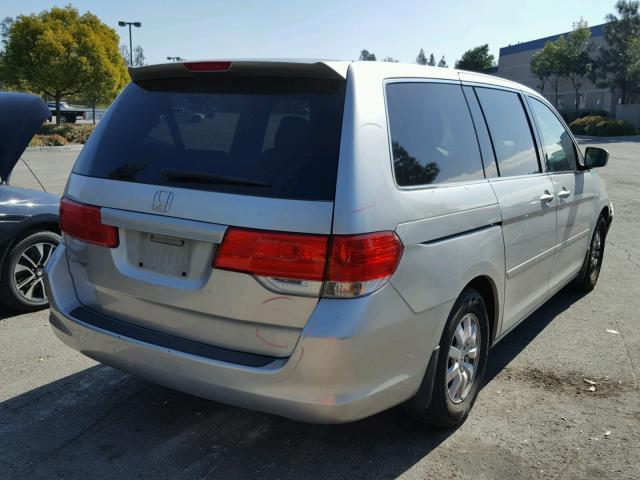 5FNRL38448B046130 - 2008 HONDA ODYSSEY EX SILVER photo 4