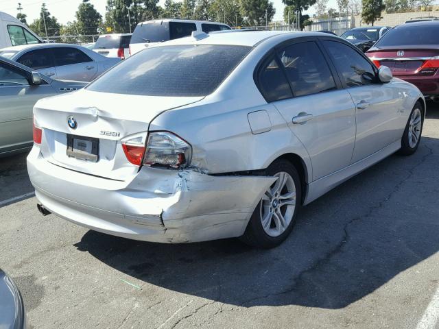 WBAVC53588FZ86403 - 2008 BMW 328 I SULE SILVER photo 4