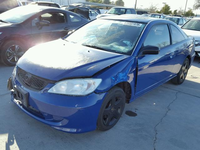 1HGEM229X4L038147 - 2004 HONDA CIVIC EX BLUE photo 2