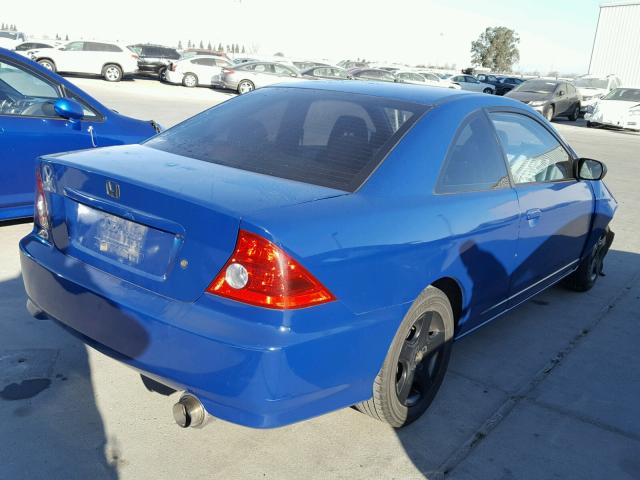 1HGEM229X4L038147 - 2004 HONDA CIVIC EX BLUE photo 4