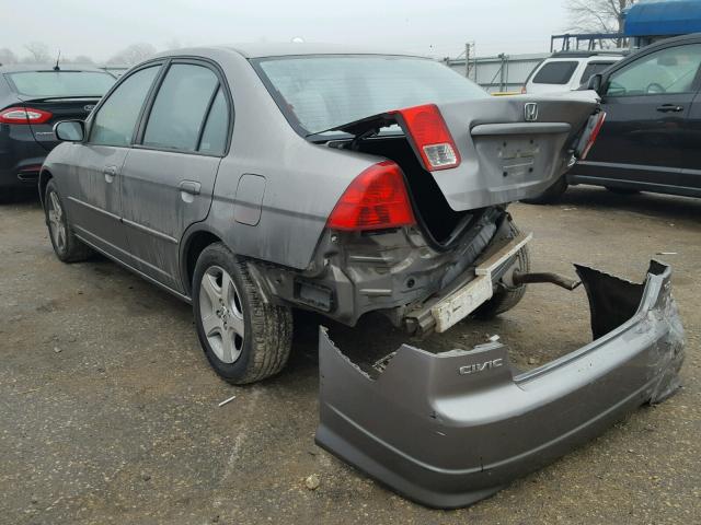 JHMES26764S002439 - 2004 HONDA CIVIC EX GRAY photo 3