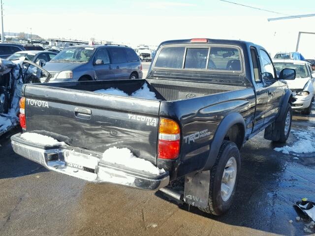 5TEWN72N22Z106336 - 2002 TOYOTA TACOMA XTR BLACK photo 4