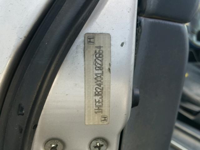 1HGEJ824XXL022664 - 1999 HONDA CIVIC EX SILVER photo 10