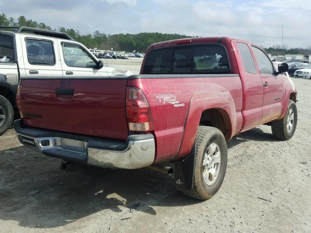 5TEUU42N35Z108867 - 2005 TOYOTA TACOMA ACC RED photo 4