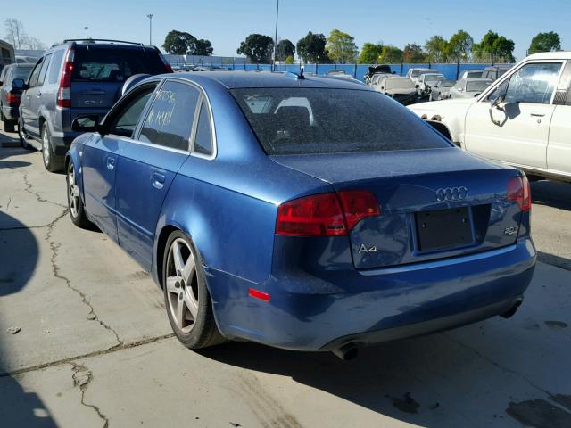 WAUDF68E25A445602 - 2005 AUDI A4 2.0T QU BLUE photo 3