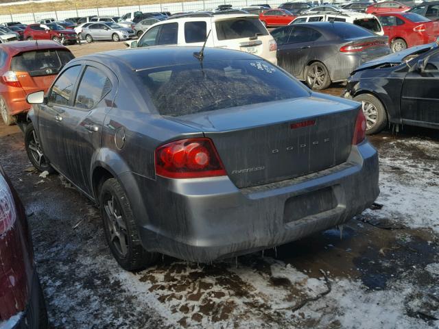 1C3CDZAB8CN136300 - 2012 DODGE AVENGER SE GRAY photo 3