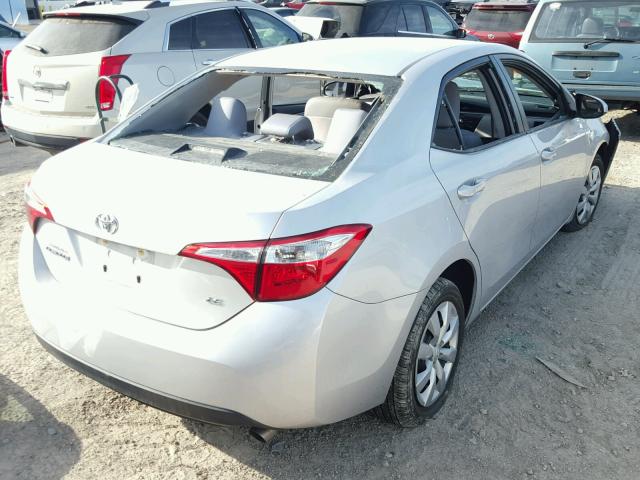 2T1BURHEXFC316604 - 2015 TOYOTA COROLLA L SILVER photo 4