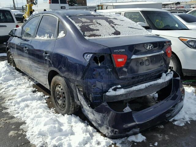 KMHDU4AD1AU879917 - 2010 HYUNDAI ELANTRA BL BLUE photo 3