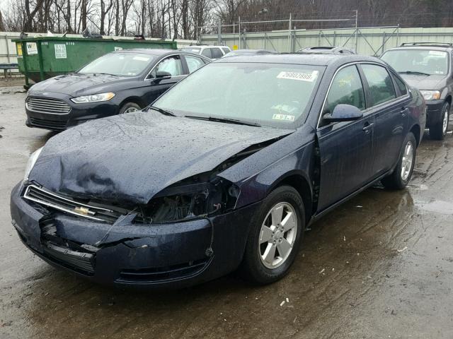 2G1WT58NX81364353 - 2008 CHEVROLET IMPALA LT BLUE photo 2