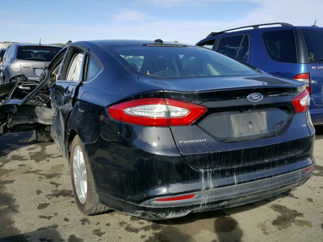 3FA6P0H75GR386728 - 2016 FORD FUSION SE BLACK photo 3